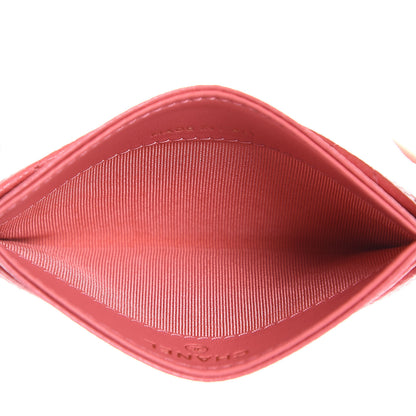 Chanel Metallic Caviar Quilted Card Holder Pink 5 of 9