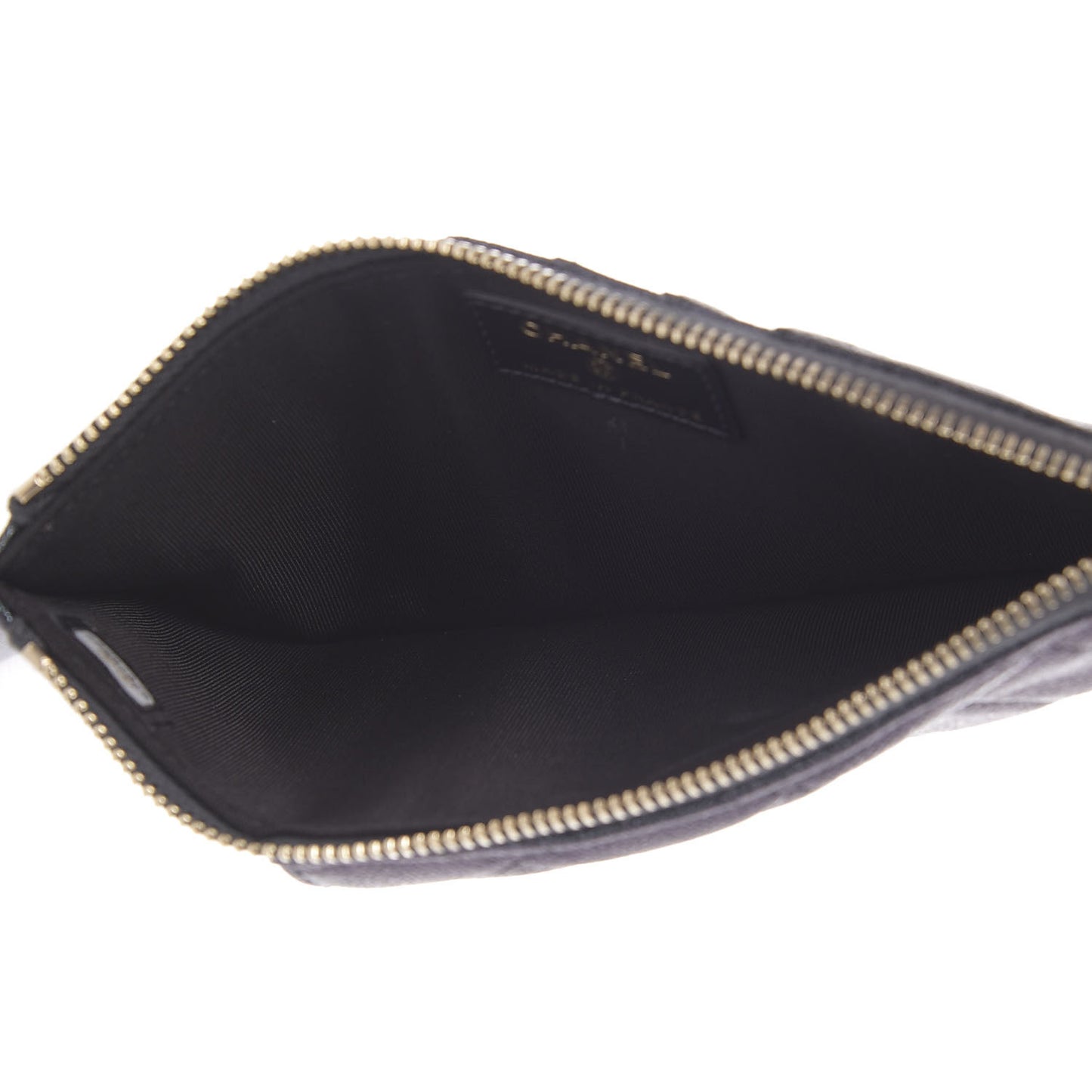 Iridescent Caviar Quilted Classic iPhone Pouch Black