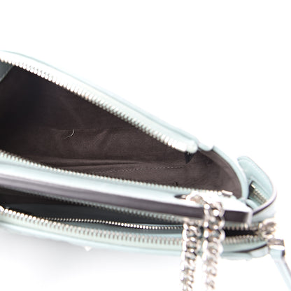 Fendi Shiny Nappa Trapuntata Chain Small DotCom Click Chain Satchel Pale Blue 4 of 11