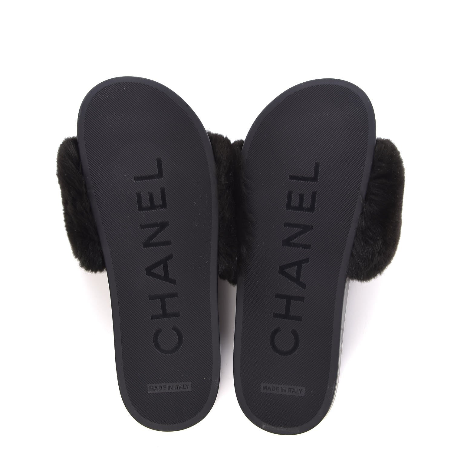 Chanel Orylag Fur Flat Sandals 37 Dark Grey 5 of 8