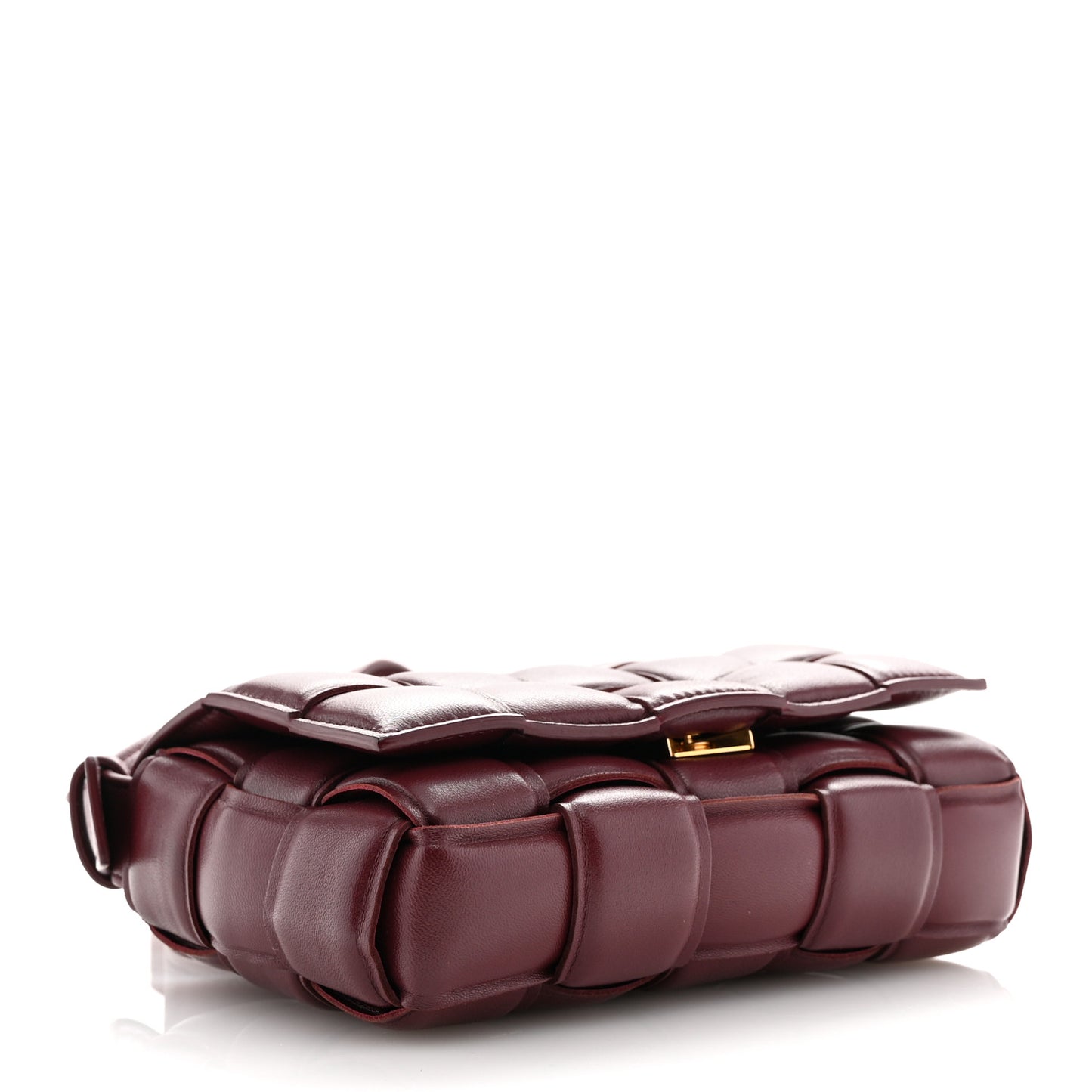 Nappa Maxi Intreccio Small Padded Cassette Crossbody Bag Barolo