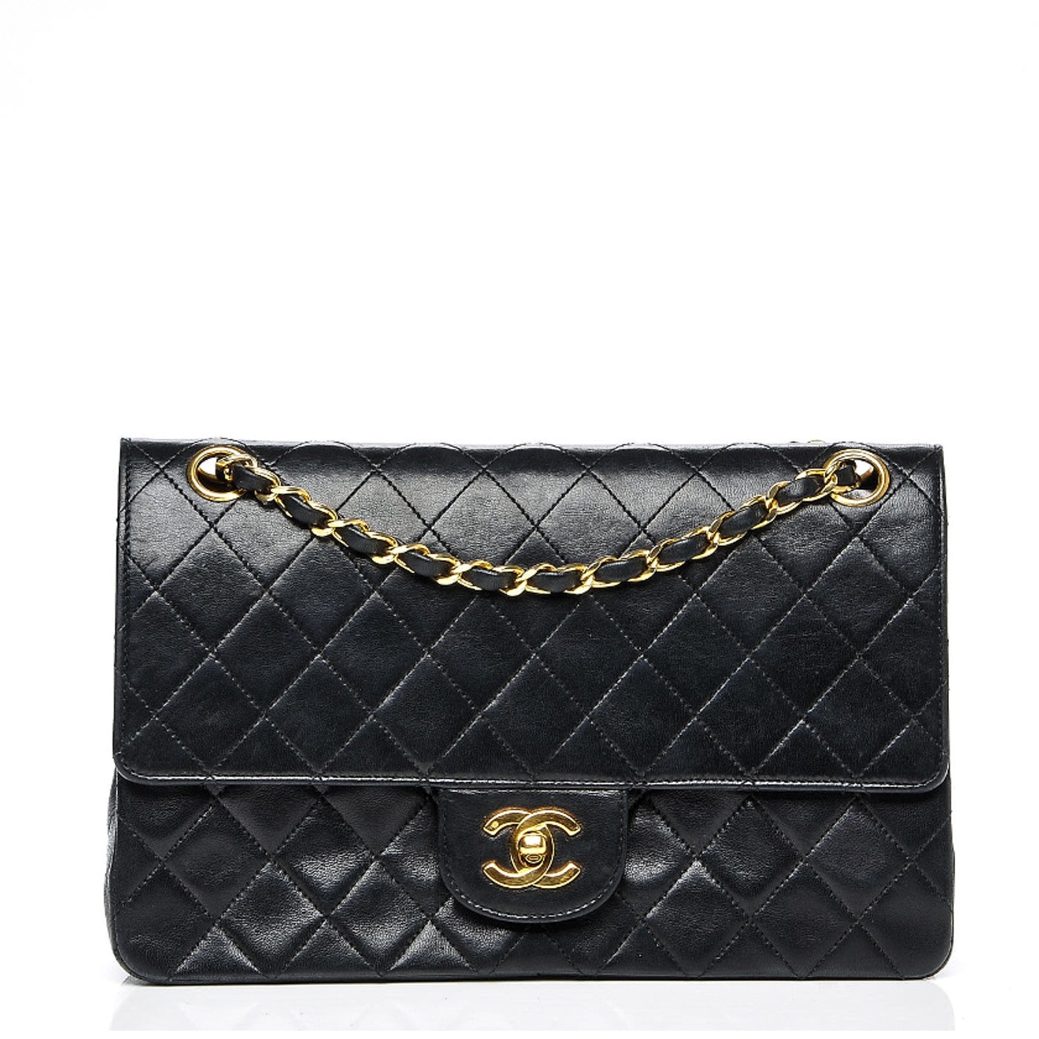 Chanel Lambskin Quilted Medium Double Flap Black 1 of 9