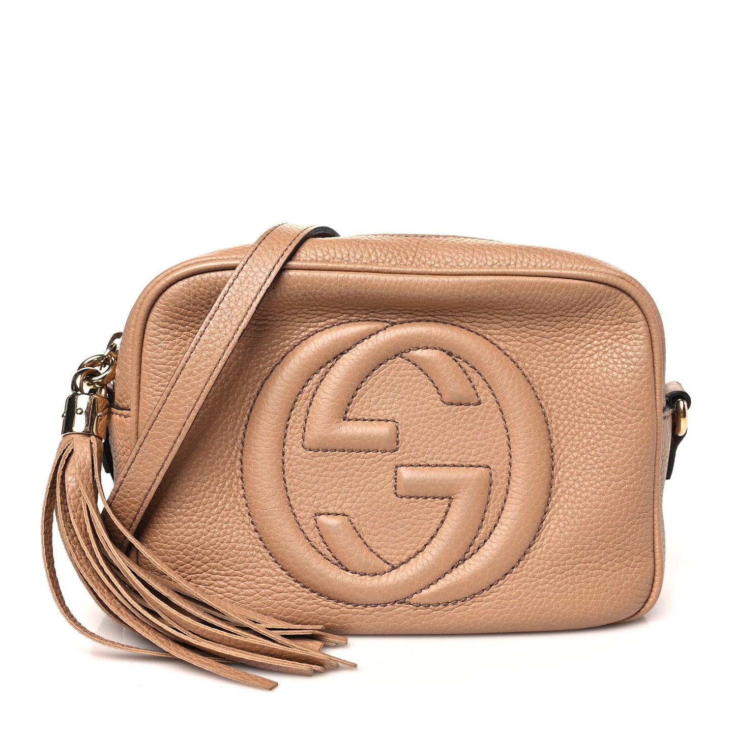 Pebbled Calfskin Small Soho Disco Bag Rose Beige