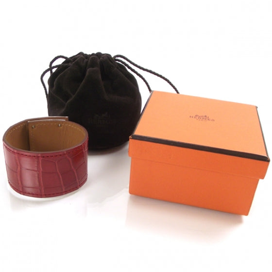 Matte Crocodile Kelly Dog Cuff Braise