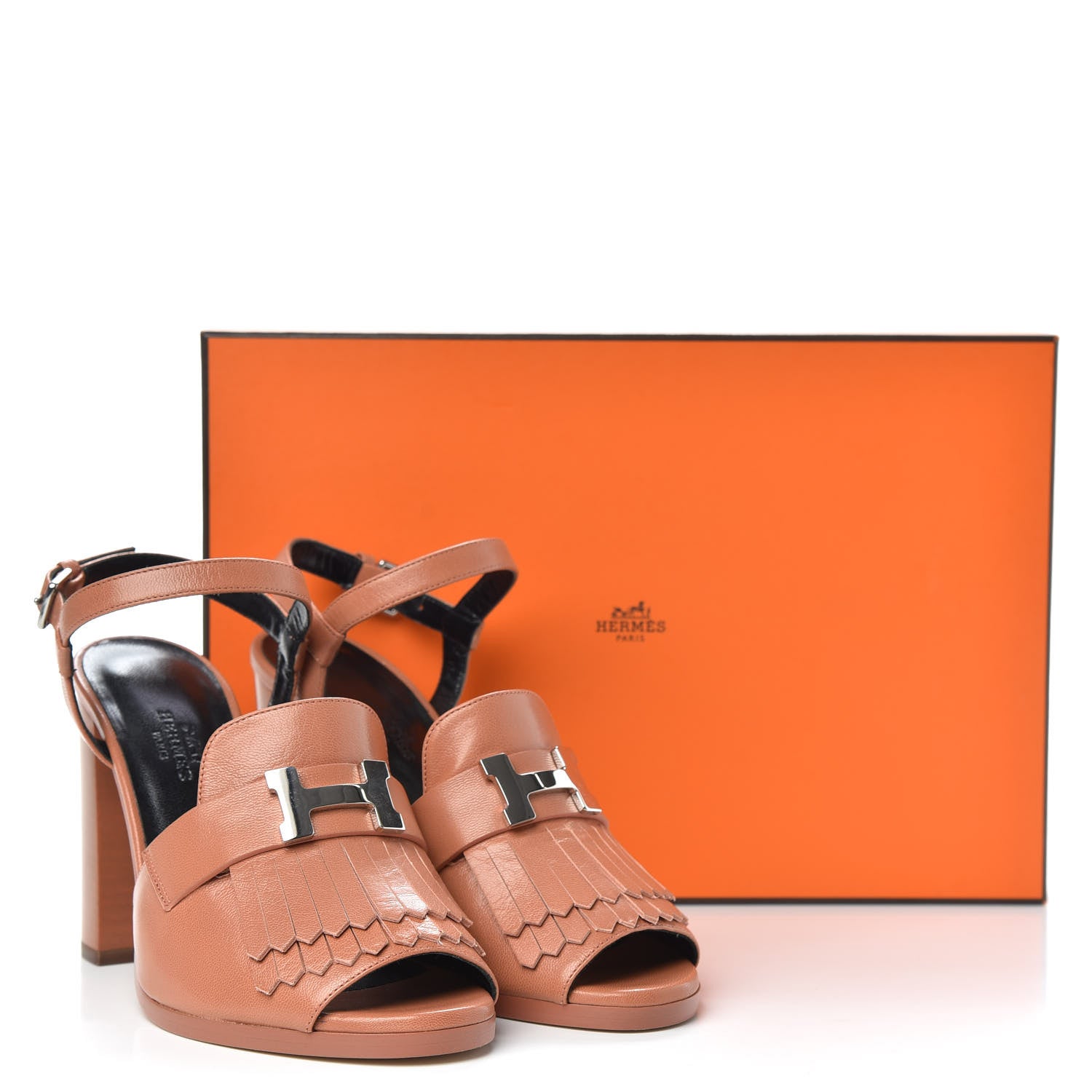 Hermes Goatskin Alesia Sandals 37 Rose Bubinga 8 of 8