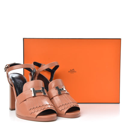 Hermes Goatskin Alesia Sandals 37 Rose Bubinga 8 of 8