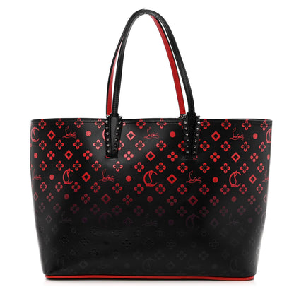 Christian Louboutin Perforated Calfskin Degrade Loubinthesky East West Cabata Tote Black Red 3 of 10