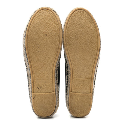 Saint Laurent Lambskin Monogram Espadrilles 37 Black 5 of 8