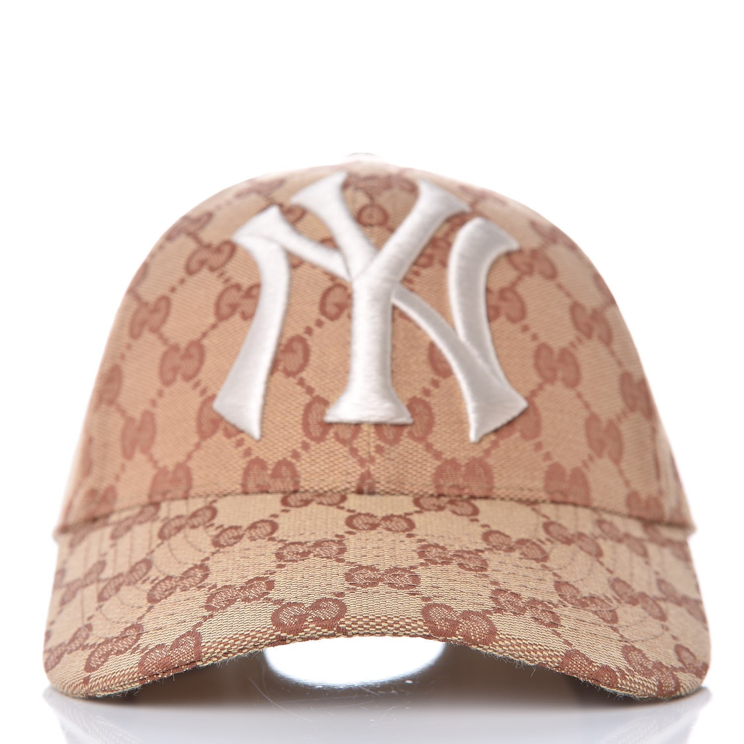 Gucci X MLB Monogram NY Yankees Baseball Hat 57-61 Beige Ruggine 3 of 9