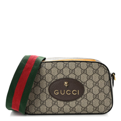 Gucci GG Supreme Monogram Web Neo Vintage Shoulder Bag Beige New Acero Crop 1 of 10