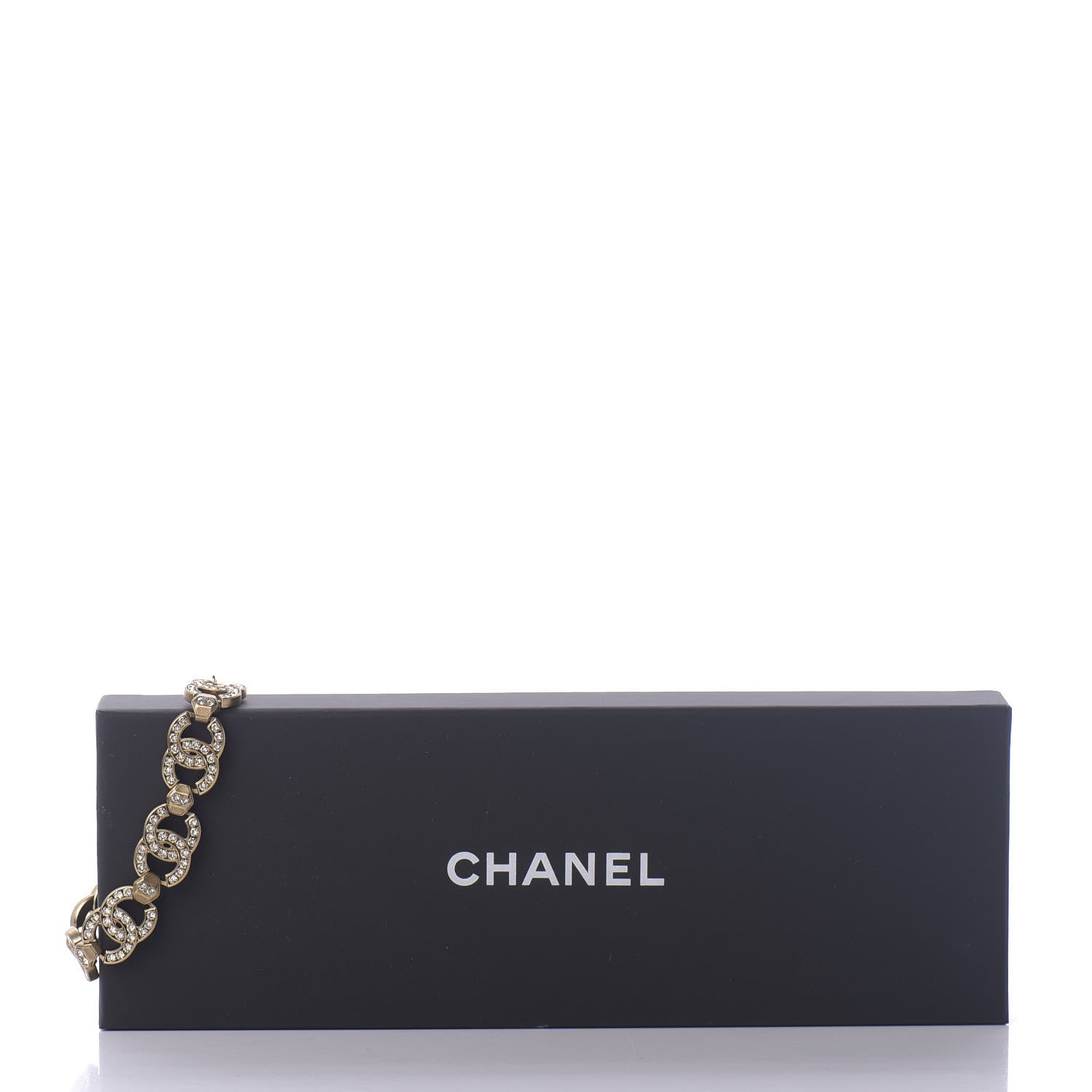 Chanel Crystal CC Bracelet Gold 6 of 6
