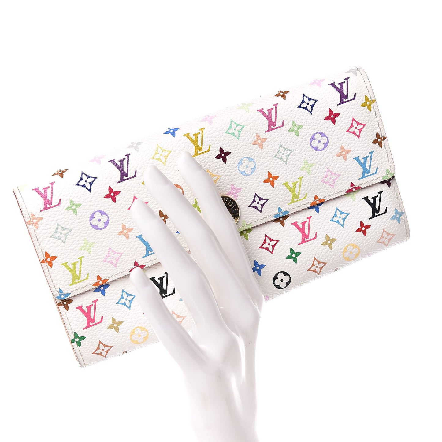 Monogram Multicolor Sarah Wallet White