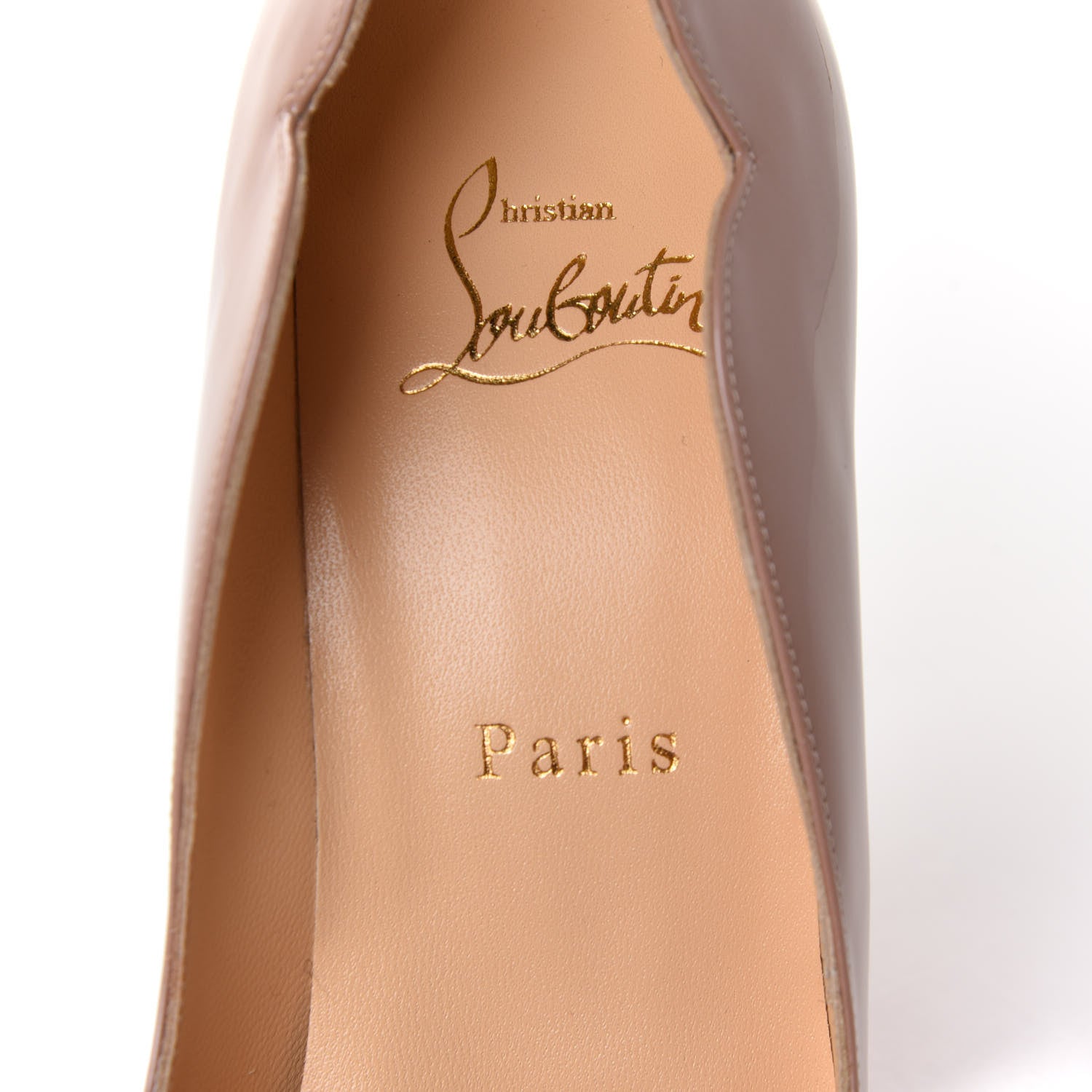 Christian Louboutin Patent Hot Chick 100 Pumps 37.5 Nude 15 of 18