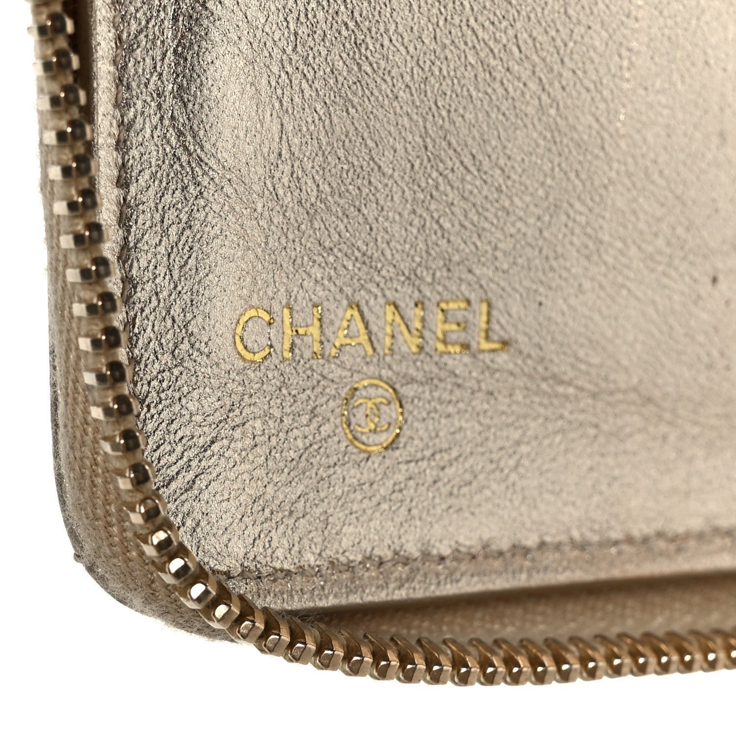 Chanel Iridescent Lambskin Quilted Large Zip Around Organizer Wallet Light Gold 6 of 10