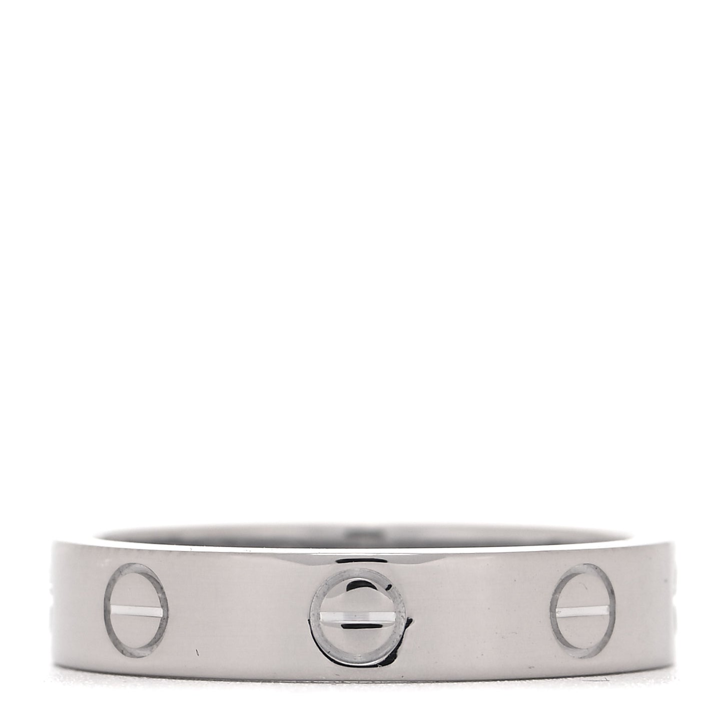 18K White Gold Diamond 4mm LOVE Wedding Band Ring 52 6