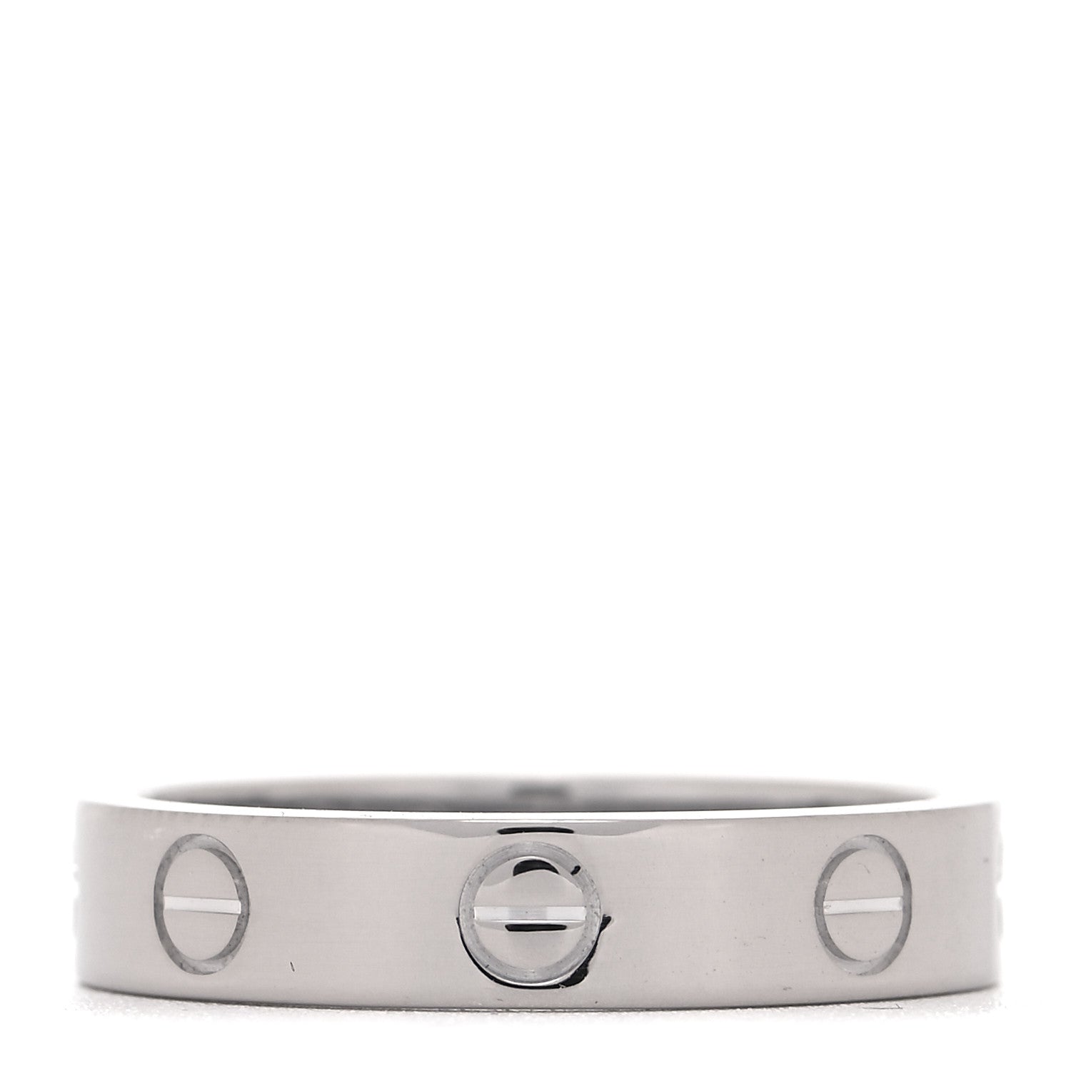 Cartier 18K White Gold Diamond 4mm LOVE Wedding Band Ring 52 6 3 of 4