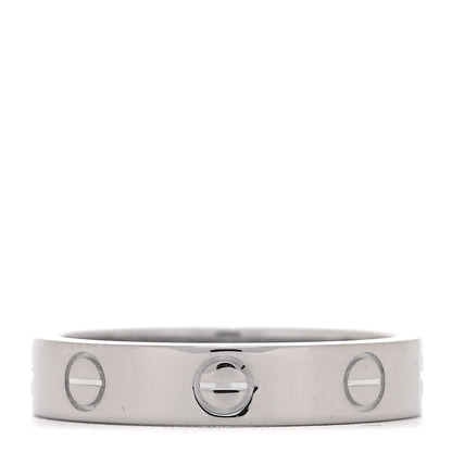 Cartier 18K White Gold Diamond 4mm LOVE Wedding Band Ring 52 6 3 of 4
