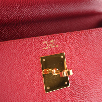 Hermes Epsom Kelly Sellier 32 Rouge Vif 6 of 10