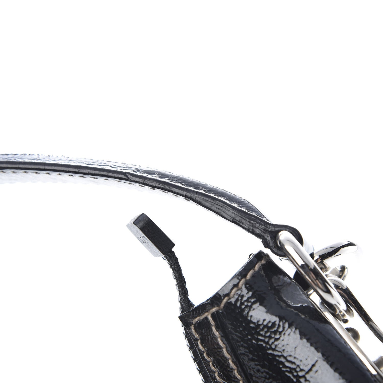 Gucci Patent Calfskin Medium Snow Glam Hobo Black 12 of 15