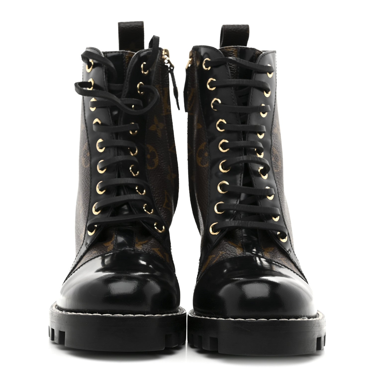 Louis Vuitton Patent Calfskin Monogram Star Trail Ankle Boots 37.5 Black 3 of 9