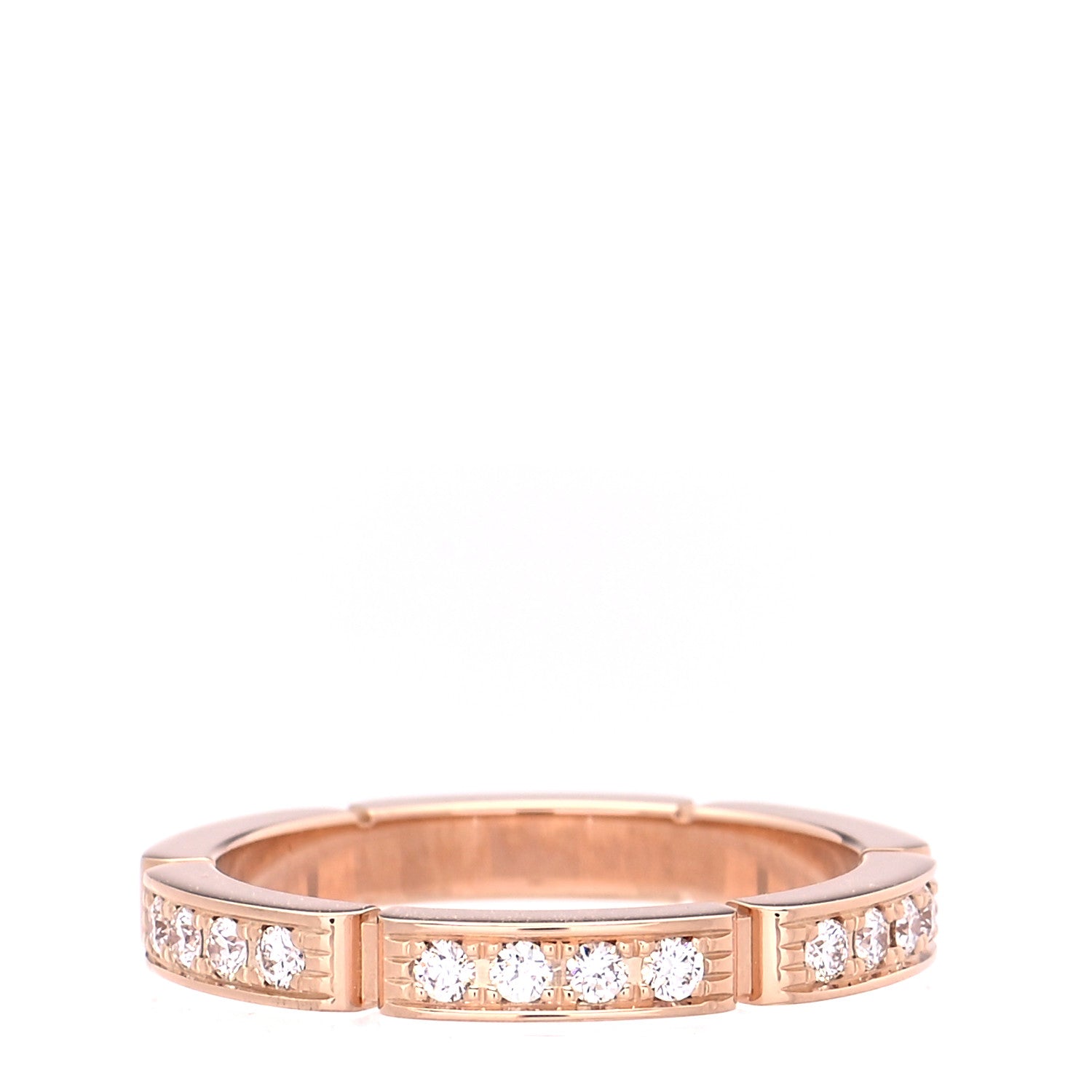 Cartier 18K Pink Gold Diamond Maillon Panthere Half Diamond Wedding Band Ring 49 4.75 1 of 7