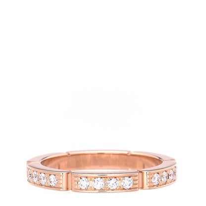 Cartier 18K Pink Gold Diamond Maillon Panthere Half Diamond Wedding Band Ring 49 4.75 1 of 7