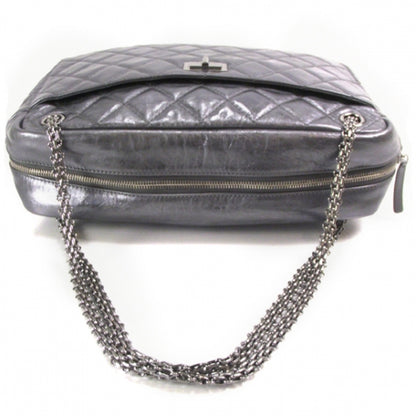 Chanel Metallic Aged Calfskin Quilted Large Reissue Camera Case Silver 5 of 11