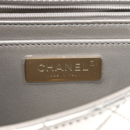 Chanel Mirror Calfskin Metallic Calfskin Medium Hollywood Boulevard Flap With Star Coin Purse Silvery 6 of 10