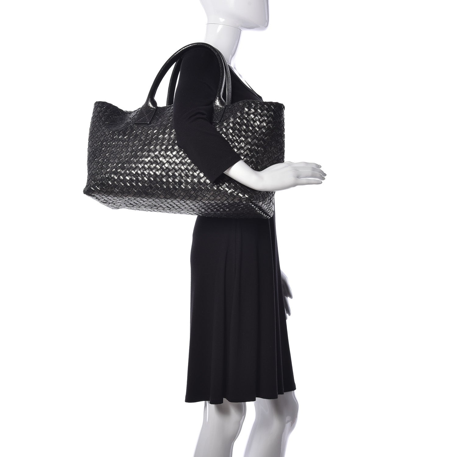 Bottega Veneta Metallic Nappa Intrecciato Medium Moon Cabat 2 of 8