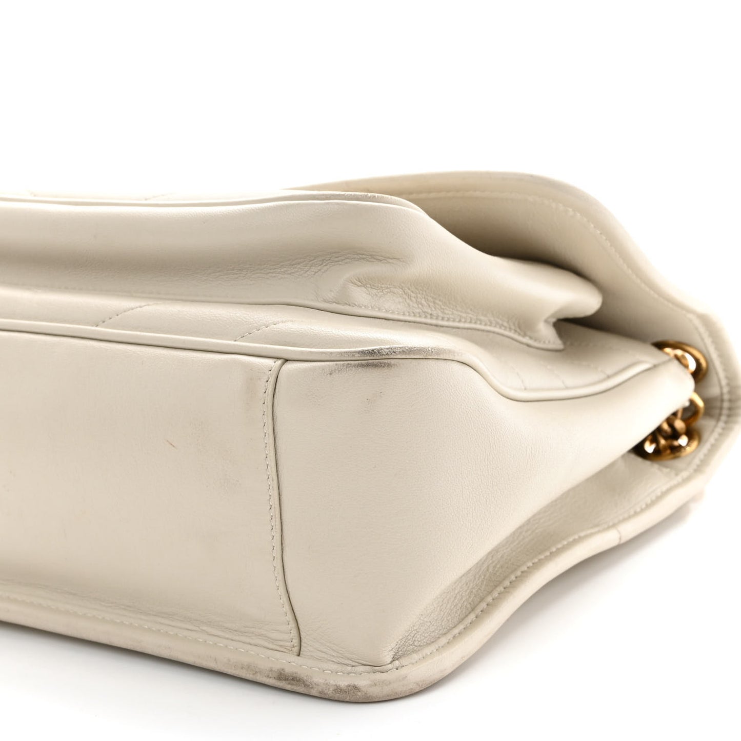 Lambskin Matelasse Monogram Medium Niki Chain Satchel Ivory