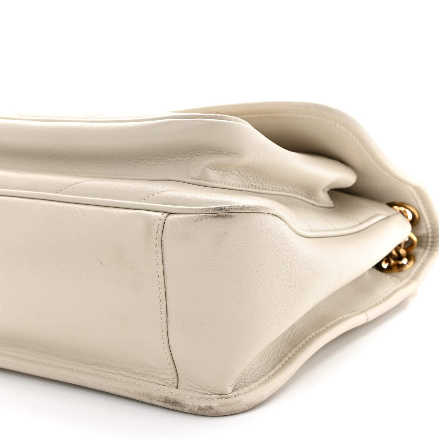 Saint Laurent Lambskin Matelasse Monogram Medium Niki Chain Satchel Ivory 9 of 19