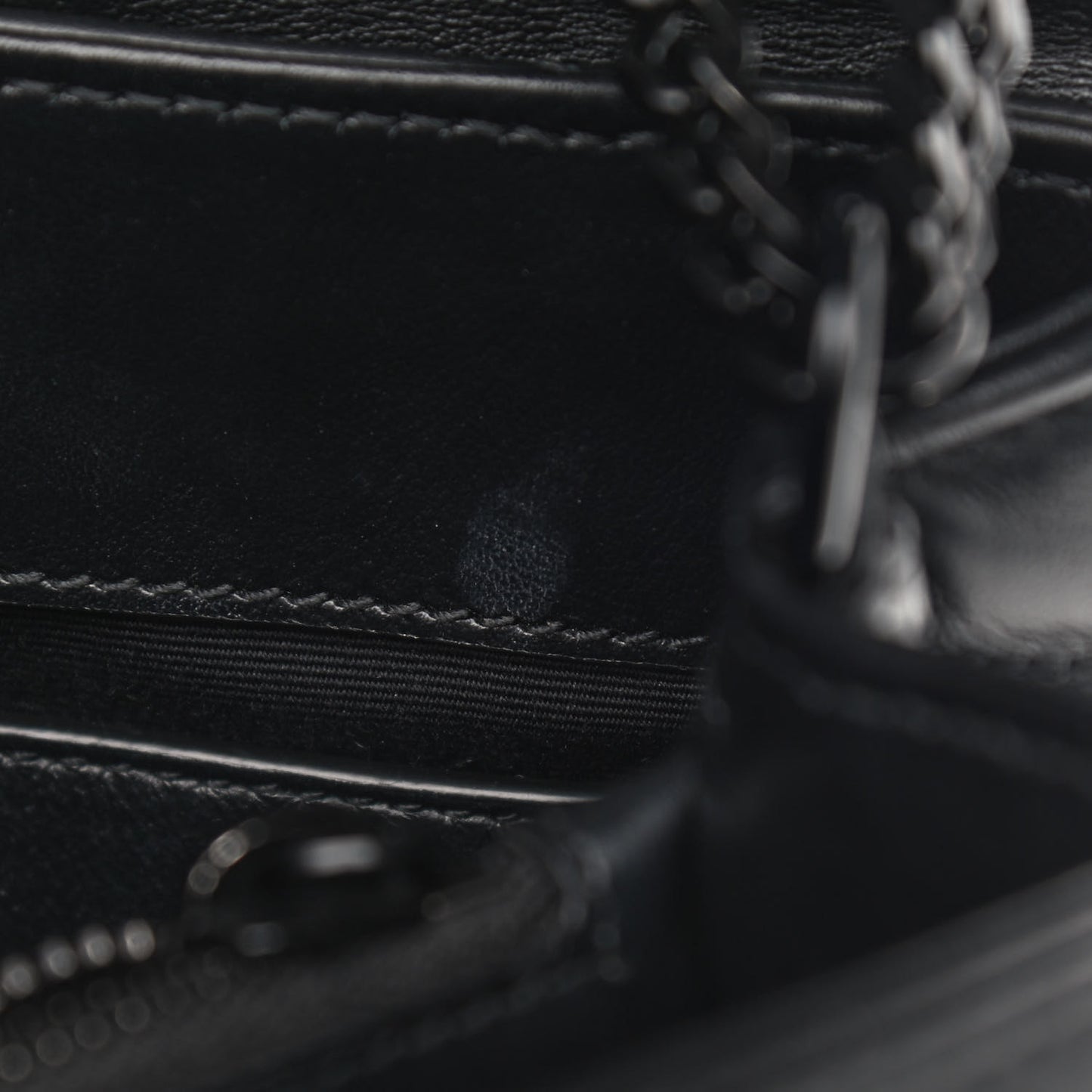 Calfskin Y Quilted Monogram Small Loulou Chain Satchel Black