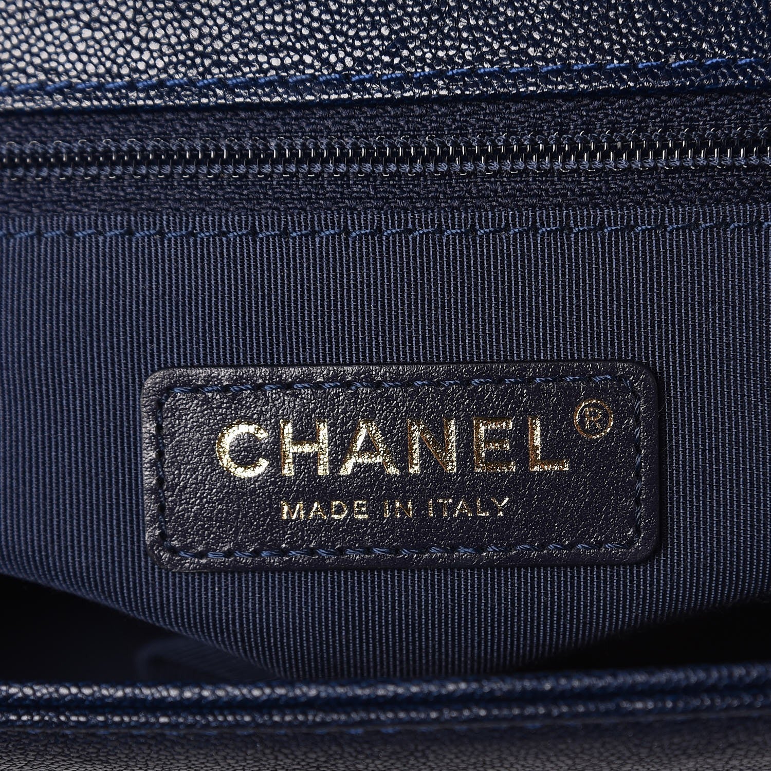 Chanel Caviar Quilted New Medium Boy Flap Navy 6 of 8