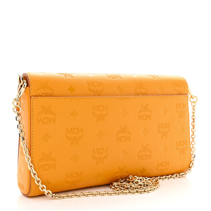 MCM Calfskin Ottomar Monogram Medium Millie Crossbody Bag Golden Mango 3 of 10