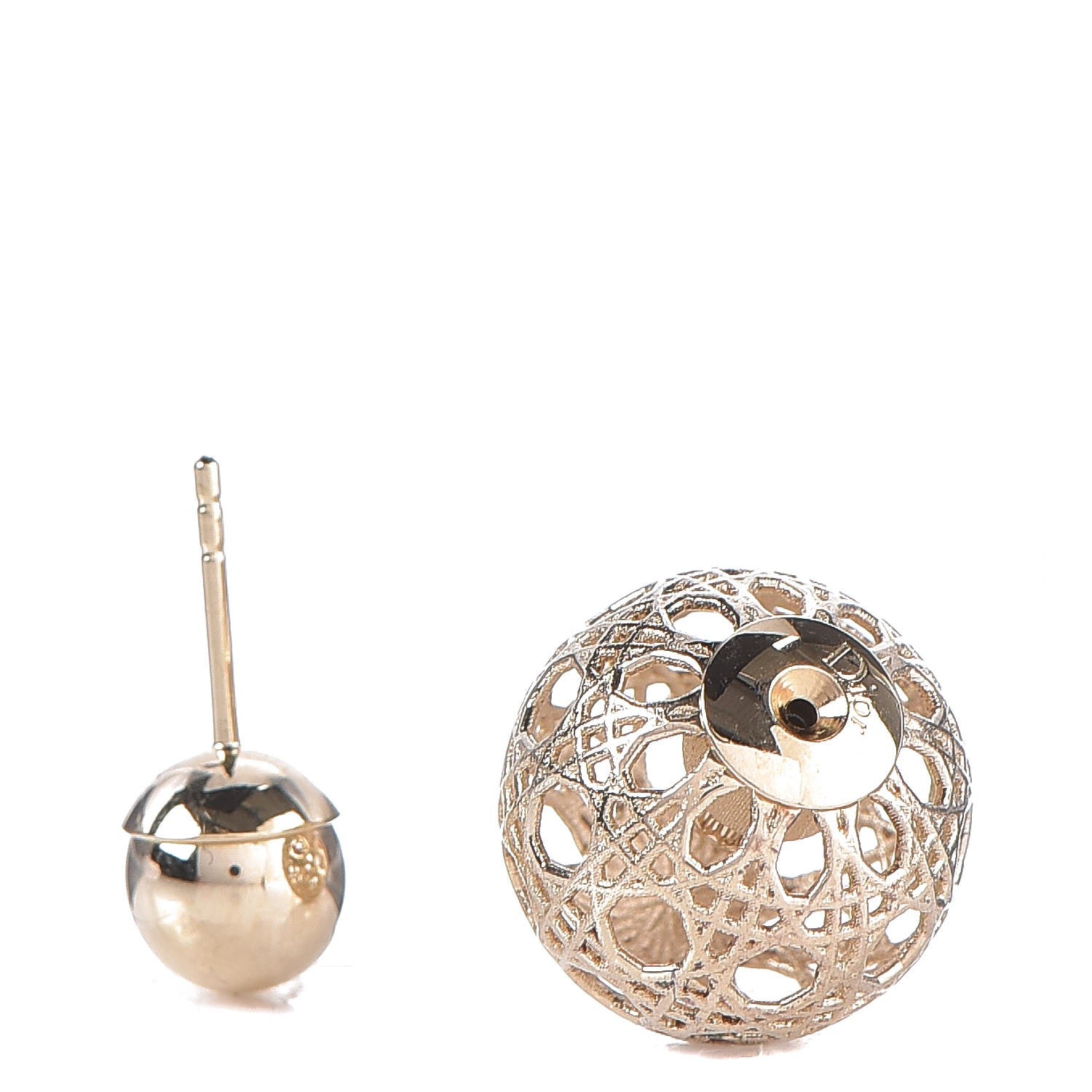 Christian Dior Cannage Mise En Dior Tribal Earrings Gold 3 of 3