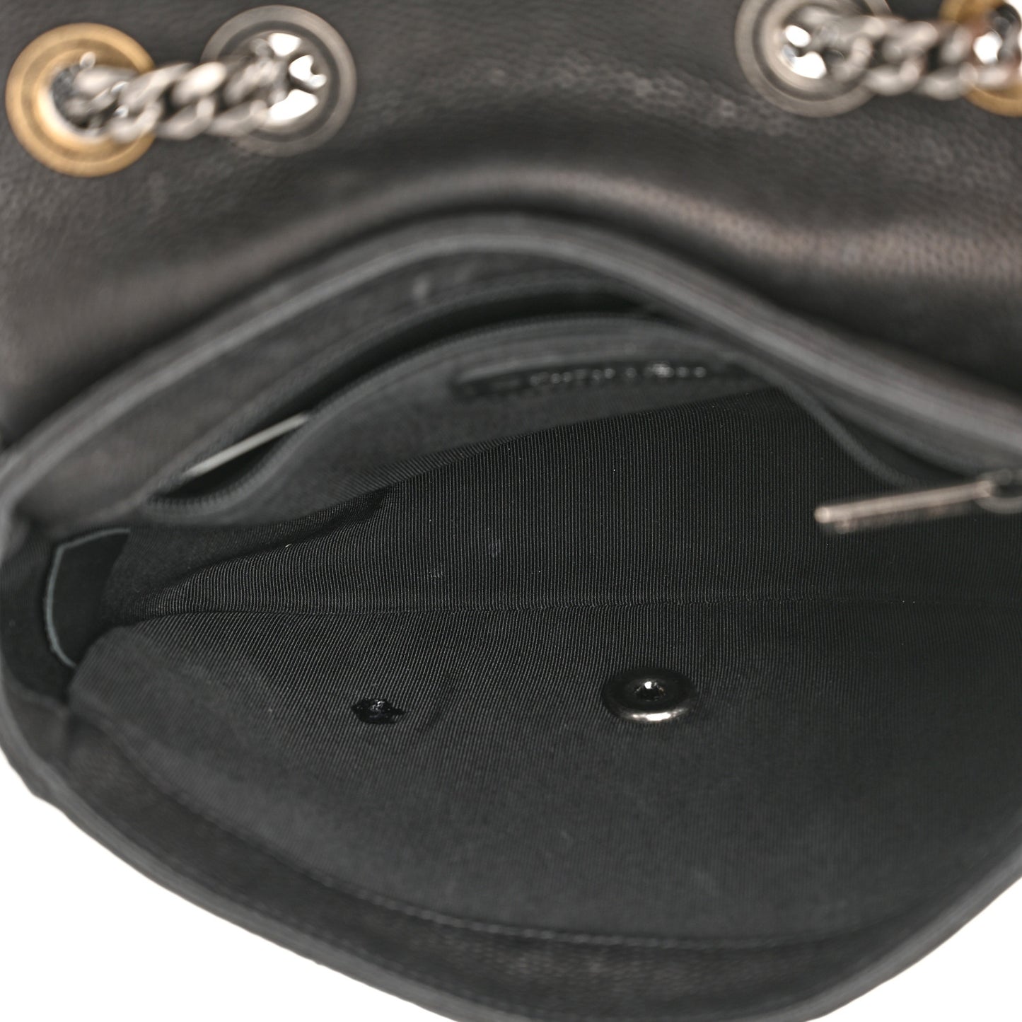 Calfskin Quilted Small Casual Pocket Messenger Flap Black