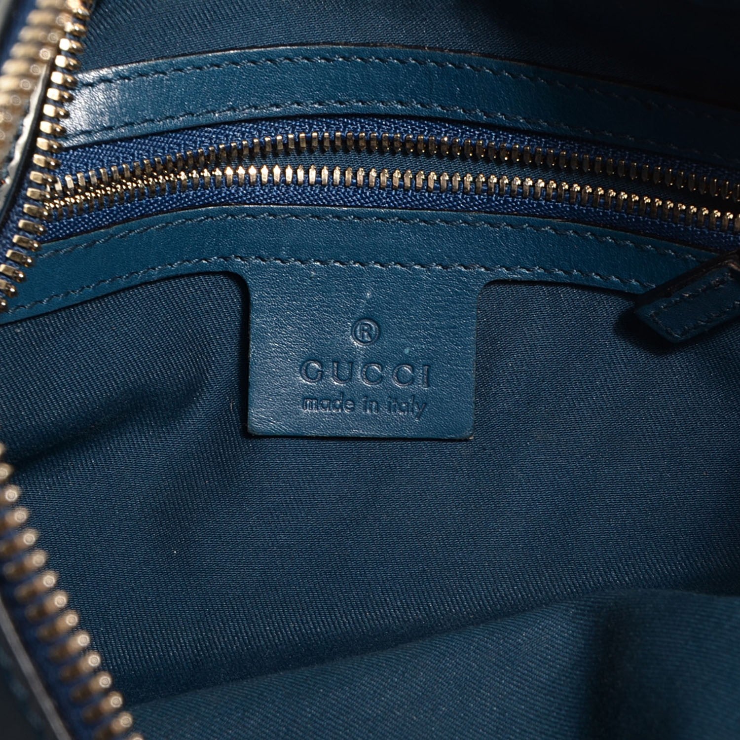 Gucci Patent Calfskin Horsebit Embossed Glam Hobo Blue 6 of 7