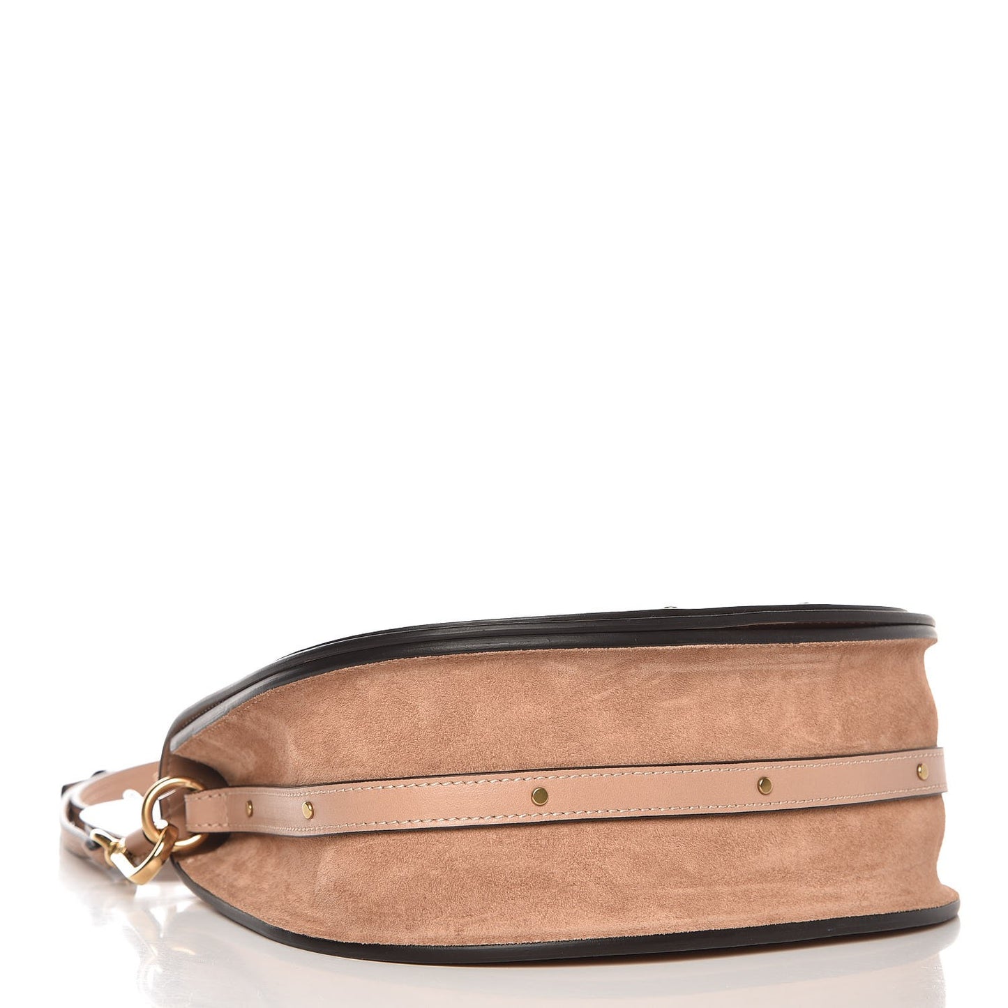 Calfskin Suede Medium Nile Bracelet Bag Biscotti Beige