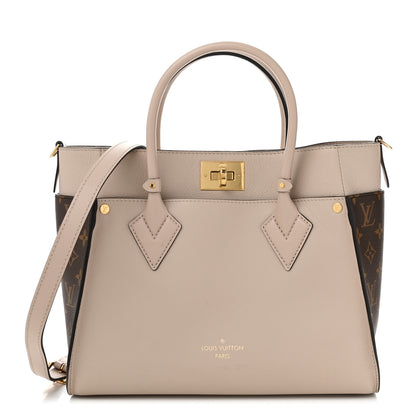 Louis Vuitton Calfskin Monogram On My Side MM Greige 1 of 10