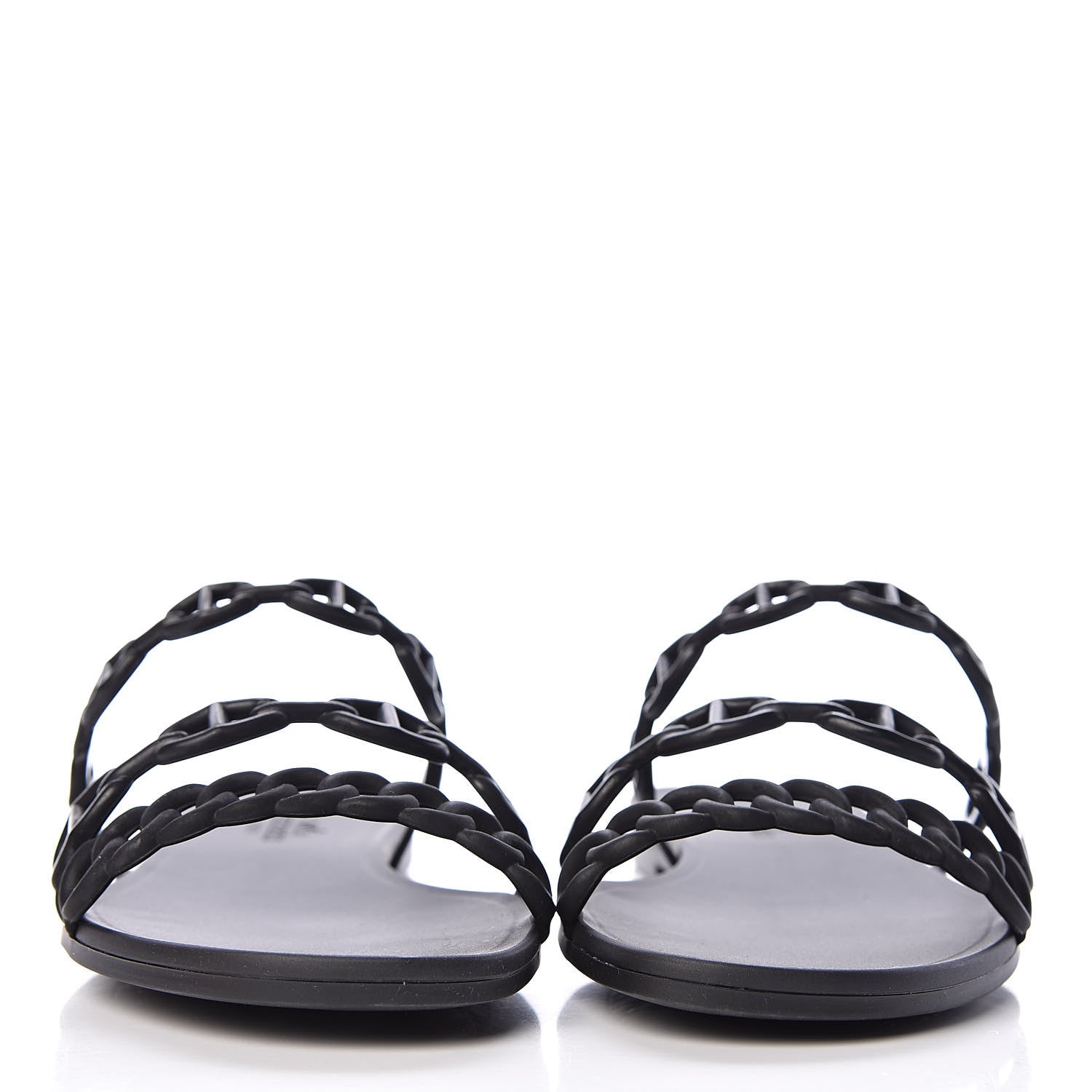 Hermes Rubber Chaine d'Ancre Rivage Sandals 36 Black 2 of 8