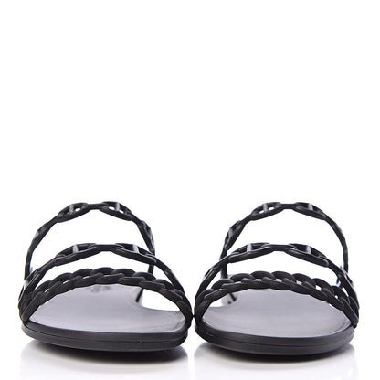 Hermes Rubber Chaine d'Ancre Rivage Sandals 36 Black 2 of 8