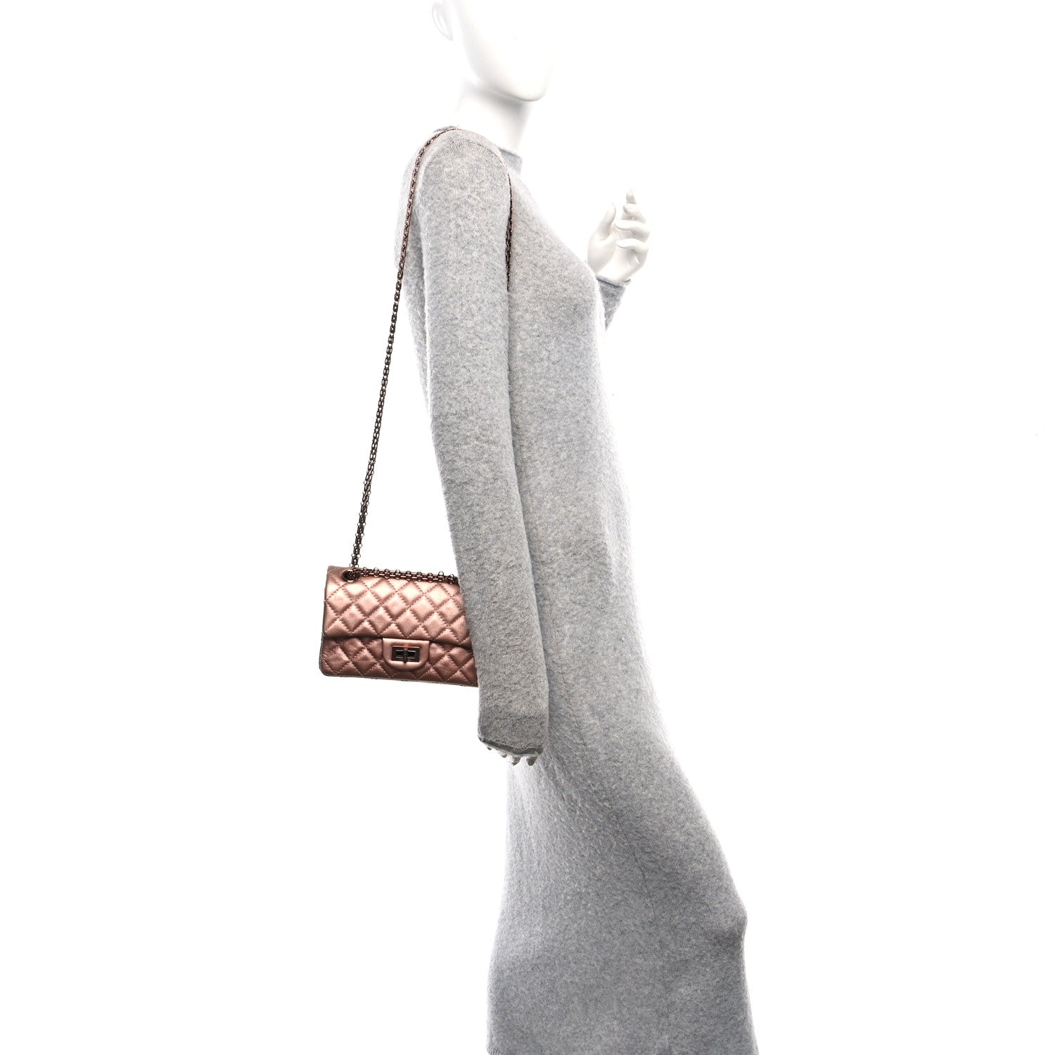 Chanel Metallic Grained Calfskin Quilted 2.55 Reissue Mini Flap Copper Pink 2 of 10