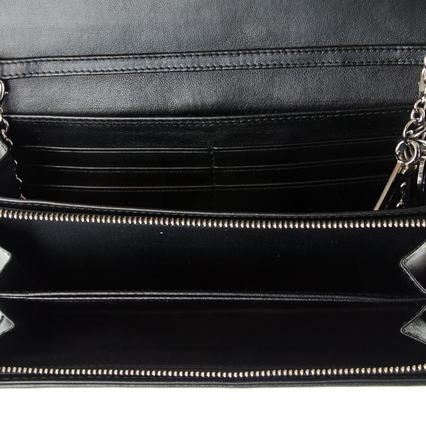Lambskin Cannage Rendez-vous Chain Wallet Black