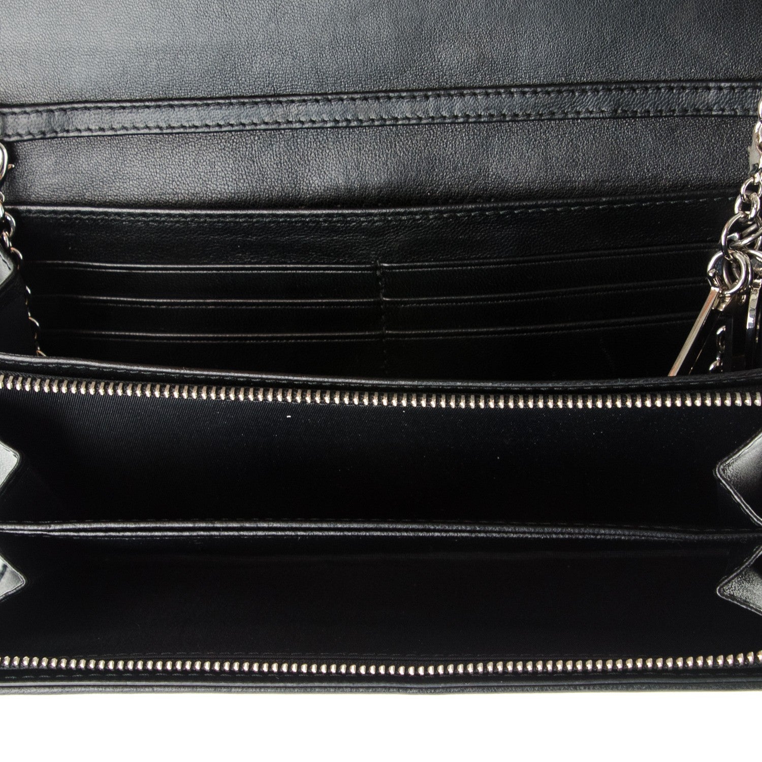 Christian Dior Lambskin Cannage Rendez-vous Chain Wallet Black 5 of 6