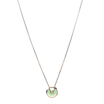 Cartier 18K Yellow Gold Diamond Chrysoprase XS Amulette de Cartier Pendant Necklace 1 of 6