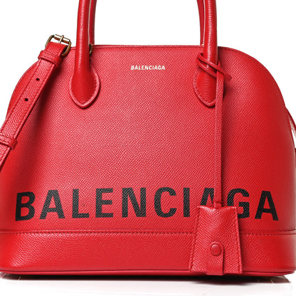 Balenciaga Signature Grained Calfskin Logo S Ville Top Handle Bag Rouge Coquelicot Black 8 of 13