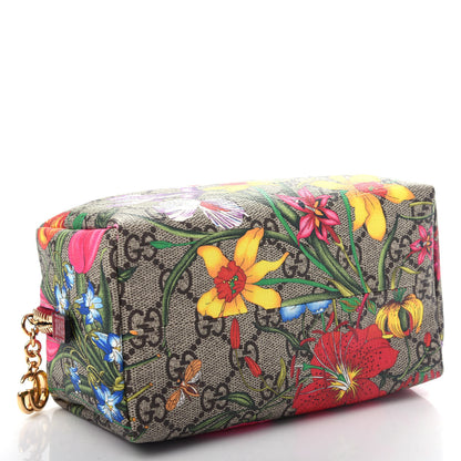 Gucci Soft GG Supreme Monogram Flora Calfskin Medium Ophidia Cosmetic Case Beige Ebony Multicolor Rosso 4 of 8