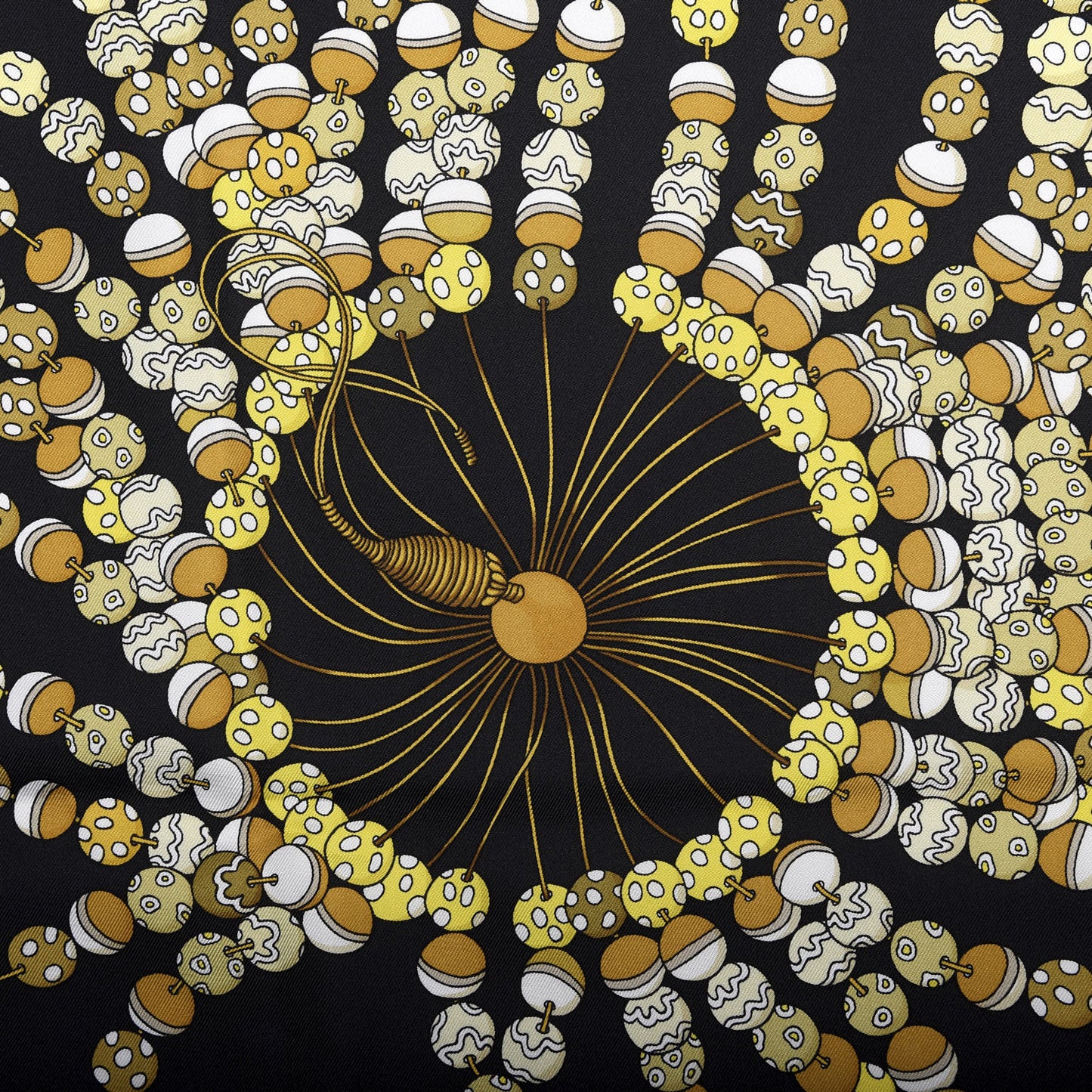 Silk Dancing Pearls Scarf 90 Black