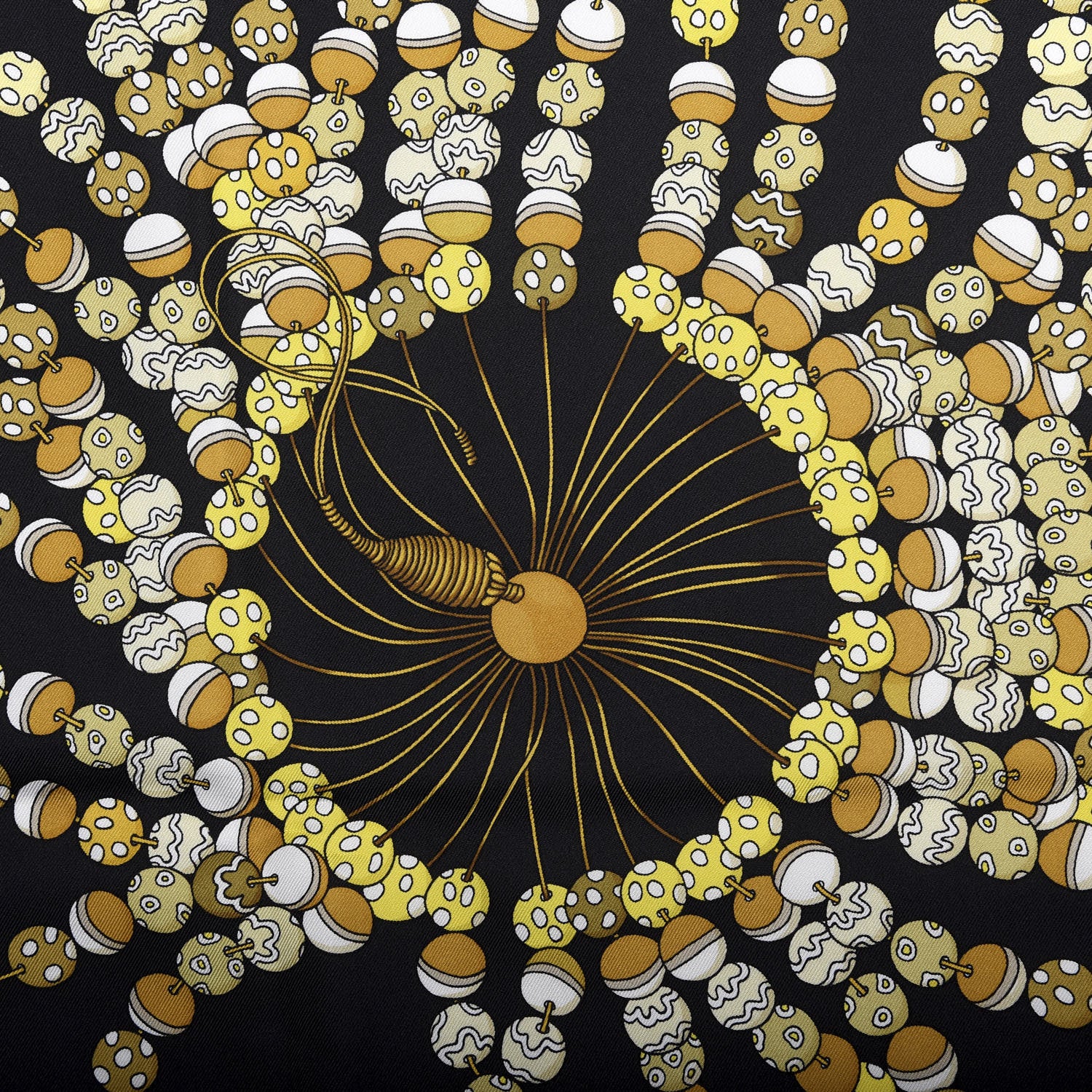Hermes Silk Dancing Pearls Scarf 90 Black 4 of 5