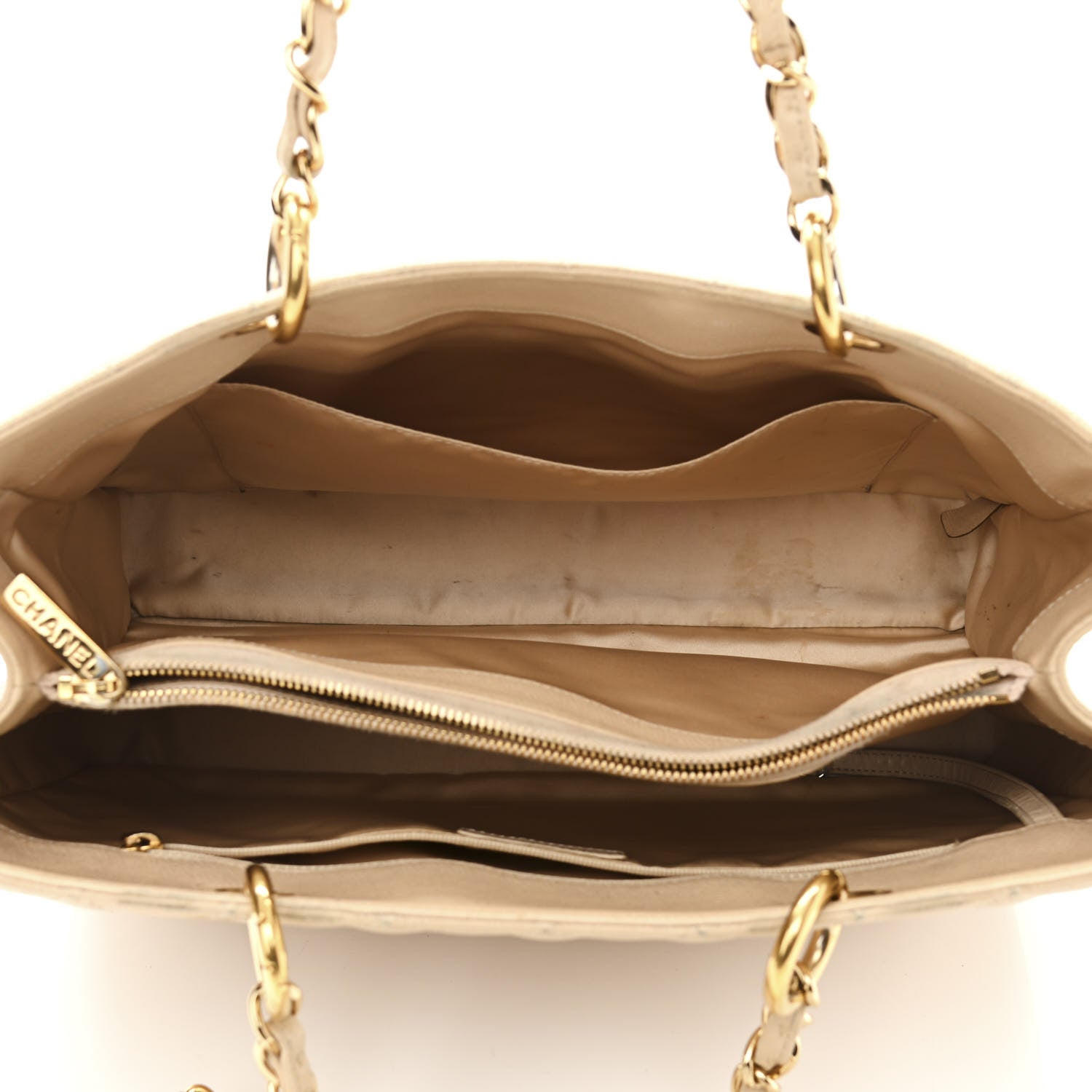 Chanel Caviar Quilted Grand Shopping Tote GST Beige Clair 4 of 15